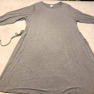ava & viv grey long sleeve dress w/ lace up sides